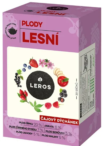 LEROS ČAJOVÁ CHVÍĽKA PLODY LESNÉ bylinný čaj aromatizovaný nálevové vrecká 20x2,2g