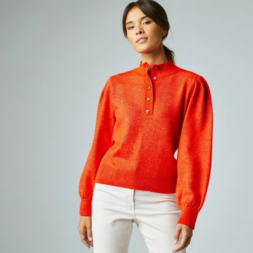 Pulóver s nadýchanými dlhými rukávmi