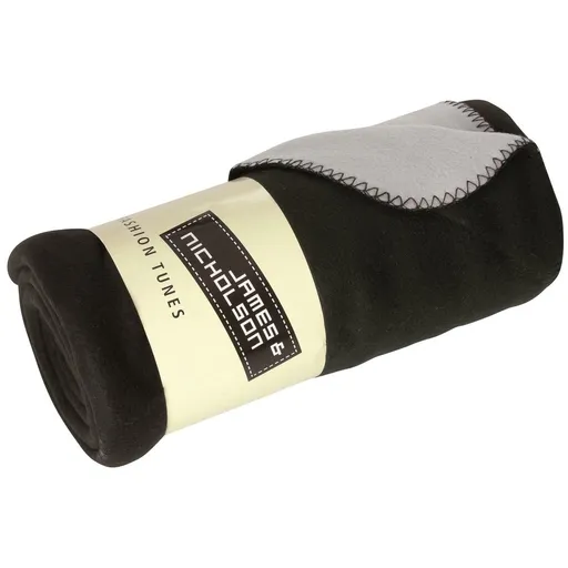 James & Nicholson (Daiber) Fleece deka 150x170 cm JN952 - Čierna / strieborná | 150 x 170 cm