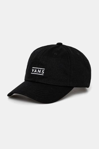 Detská bavlnená šiltovka Vans HALF BOX CURVED BILL JOCKEY čierna farba, s nášivkou, VN000J4TBLK1