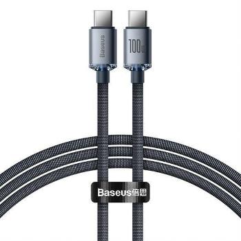 Kábel BASEUS Crystal Shine USB-C/USB-C 1,2m Black 100W