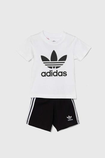 Detská bavlnená súprava adidas Originals SHORT TEE SET biela farba, JE0521