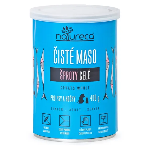 NATURECA Konzerva šproty celé pre mačky a psy 400 g