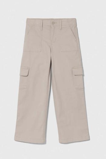Detské nohavice Abercrombie & Fitch béžová farba, jednofarebné