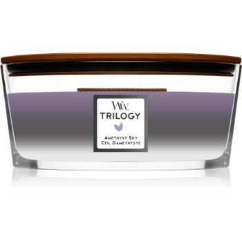 Woodwick Trilogy Amethyst Sky vonná sviečka s dreveným knotom (hearthwick) 453,6 g