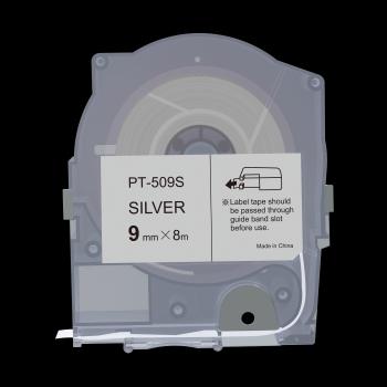 Max LM-509S, 9mm x 8m, strieborná kompatibilná páska