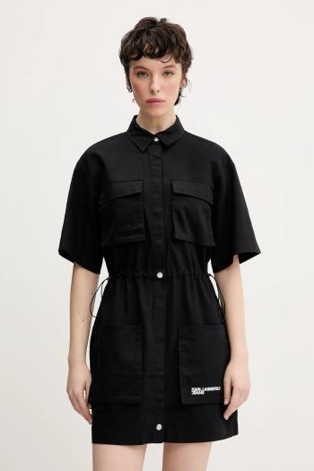 Šaty Karl Lagerfeld Jeans čierna farba, mini, rovný strih, A2W13017