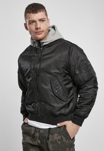 Brandit Hooded MA1 Bomber Jacket blk/gry - XL