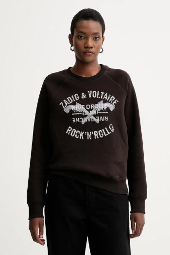 Mikina ZADIG&VOLTAIRE hnedá farba, s potlačou, JWSS01661