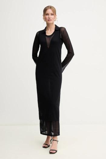 Šaty Pinko čierna farba, maxi, rovný strih, 105154 A2LS