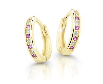 Cutie Jewellery Pôvabné kruhové náušnice zo žltého zlata C3342-80-X-1 fialová
