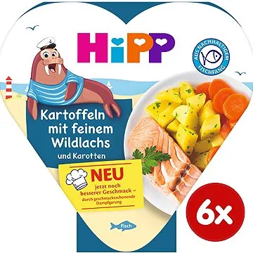 HiPP Zemiaky so zeleninou a jemným lososom 6× 250 g (4062300255159)