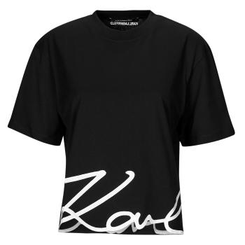 Karl Lagerfeld  KARL SIGNATURE HEM T-SHIRT  Tričká s krátkym rukávom Čierna