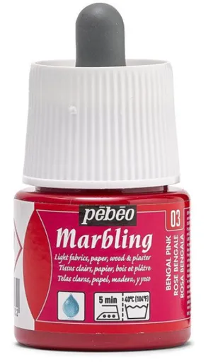 PÉBÉO MARBLING - Farba na mramorovanie 003 - bengale pink, 45 ml