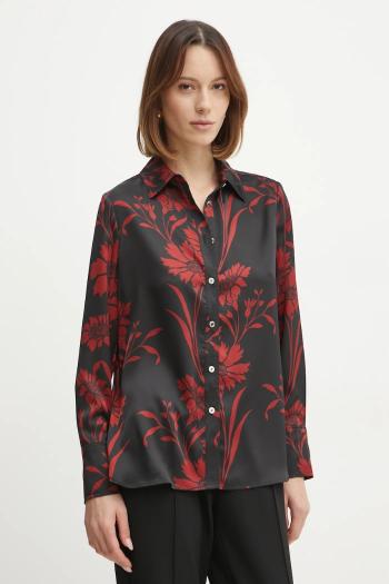 Košeľa Marciano Guess MOLLY dámska, čierna farba, regular, s klasickým golierom, 5RGH34 9917Z