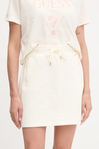 Sukňa Guess PEONY béžová farba, mini, rovný strih, V5YD03 KBSL2