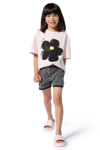 Detské bavlnené tričko Marc Jacobs ružová farba, W60542