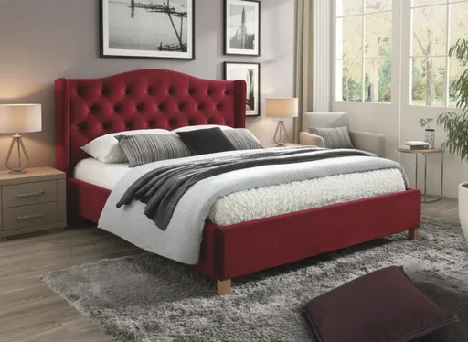 Signal Manželská posteľ ASPEN VELVET | bordová 160 x 200 cm