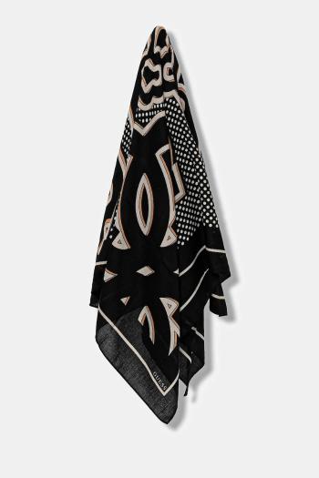 Šatka Guess KEFIAH čierna farba, vzorovaná, AW5342 POL03