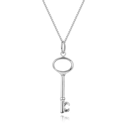 Strieborný 925 náhrdelník, retiazka a prívesok kľúča