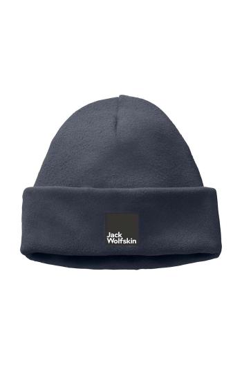 Detská čiapka Jack Wolfskin SPIRIT FLEECE BEANIE tmavomodrá farba biela, z tenkej pleteniny