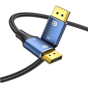 Vention Cotton Braided DP Male to Male HD Cable 8K 1.5 m Blue Aluminum Alloy Type (HCELG)