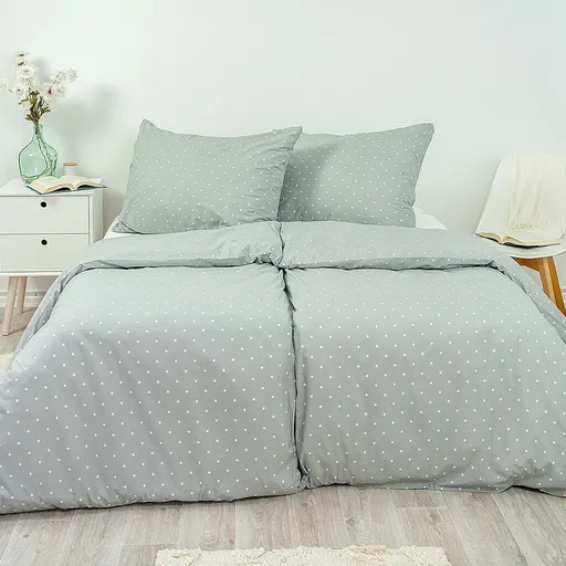 Stanex Krepové obliečky Sivá bodka, 140 x 200 cm, 70 x 90 cm