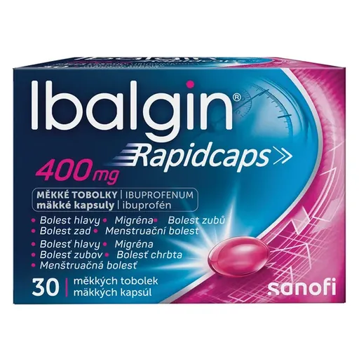 Ibalgin Rapidcaps 400 mg na bolesť 30 kapsúl