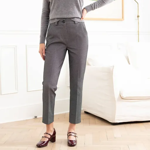 Cigaretové nohavice z úpletu Milano s potlačou