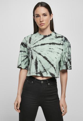 Urban Classics Ladies Oversized Cropped Tie Dye Tee black/ghostgreen - 3XL