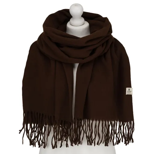 Dámsky hnedý šál so strapcami