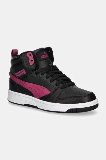 Detské tenisky Puma Rebound V6 Mid WTR čierna farba, 394685