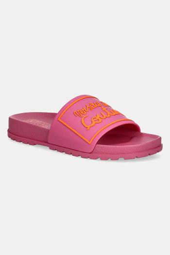 Šľapky Versace Jeans Couture dámske, ružová farba, 78VA3SQ2 71352 494