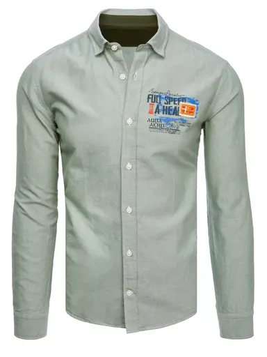 Zelená košeľa s modernou potlačou