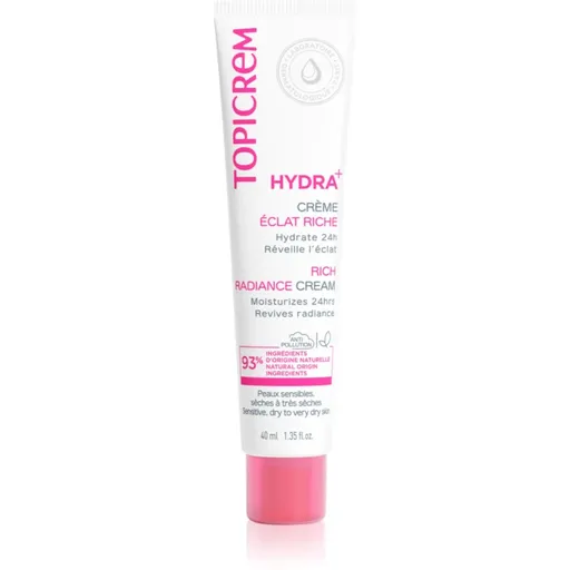 Topicrem Hydra+ Rich Radiance Cream intenzívny hydratačný krém na deň 40 ml