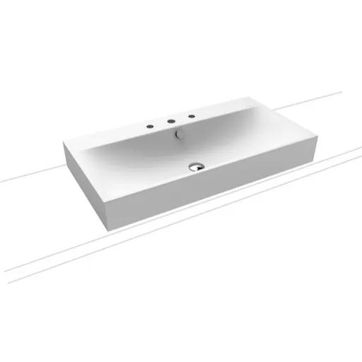 Kaldewei Silenio umývadlo na dosku 3043 90x46 cm alpská biela tri otvory pre batériu 904206033001