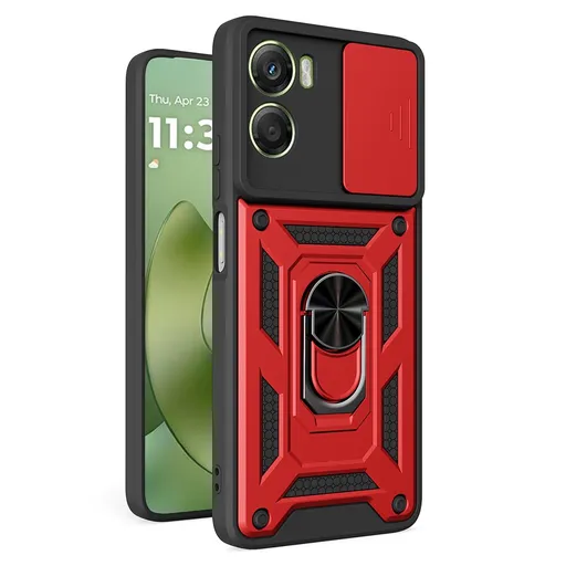 RING CAMERA Kryt s držiakom pre Motorola Moto G06 / G06 Power červený