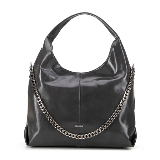 Dámska shopperka s ozdobnou retiazkou šedá 99-4Y-513-8