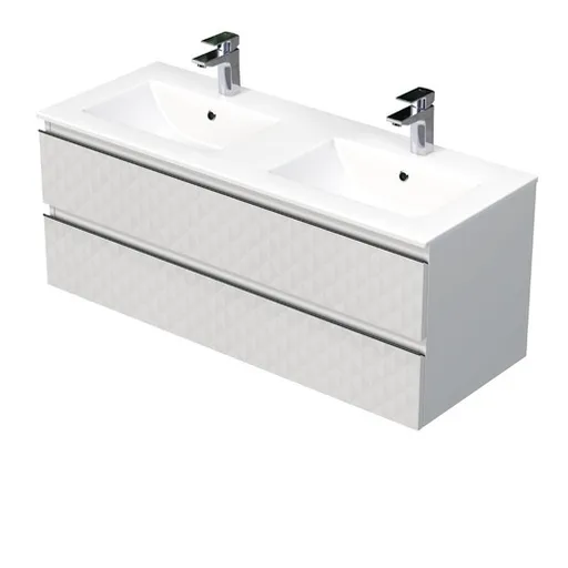 Kúpeľňová skrinka s umývadlom SAT Cube Way 120x47,5x46 cm biela mat CUBE3D1202ZBMOD