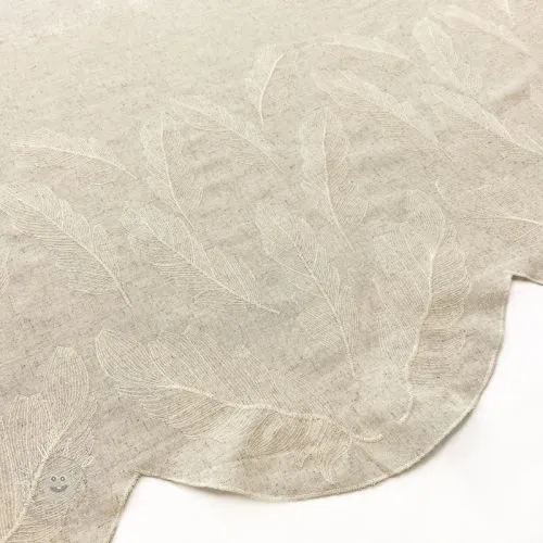 Viskóza s ľanom natural Leaves border