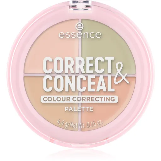 essence CORRECT & CONCEAL paleta korektorov pre zjednotenie farebného tónu pleti 4.4 g