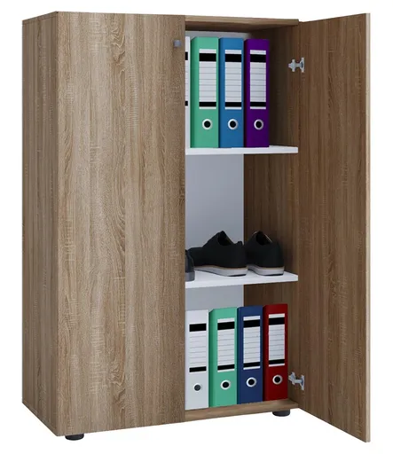 VCM Komoda Lona 3 přihrádky s dvířky, dub sonoma