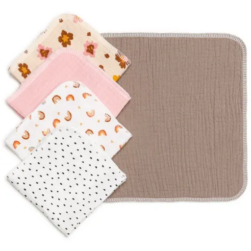 T-TOMI BIO Muslin Napkins obrúsky 25 x 25 cm Girl 5 ks