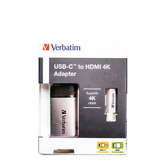 USB (3.1) húb 1-port, 49143, šedá, dĺžka kábla 10cm, Verbatim, 1x HDMI