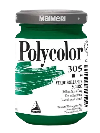 MAIMERI POLYCOLOR - Jemné vinylové farby 305 - brilliant green deep, 140 ml
