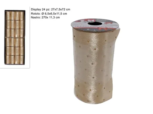 MAKRO - Stuha vianočná 11,3x270cm zlatá