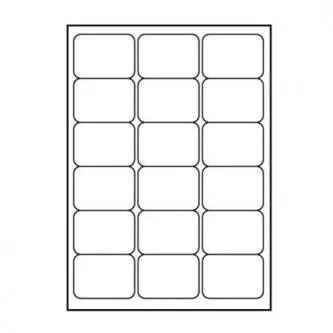 Logo etikety 68mm x 47mm, A4, matné, biele, 18 etikiet, 140g/m2, balené po 10 ks, pre inkoustové a laserové tlačiarne