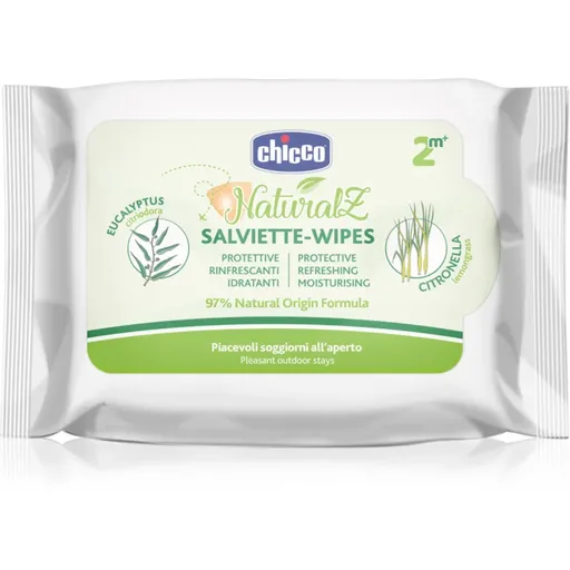 Chicco NaturalZ Protective & Refreshing Wipes obrúsky proti komárom 2 m+ 20 ks