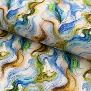 Úplet VISCOSE Silent Flow green digital print