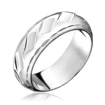 Prsteň zo striebra 925 - lesklé kosoštvorcové priehlbinky - Veľkosť: 64 mm